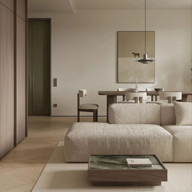 Interior Design Graphic Design - Minimalistisch op maat gemaakt houten meubilair