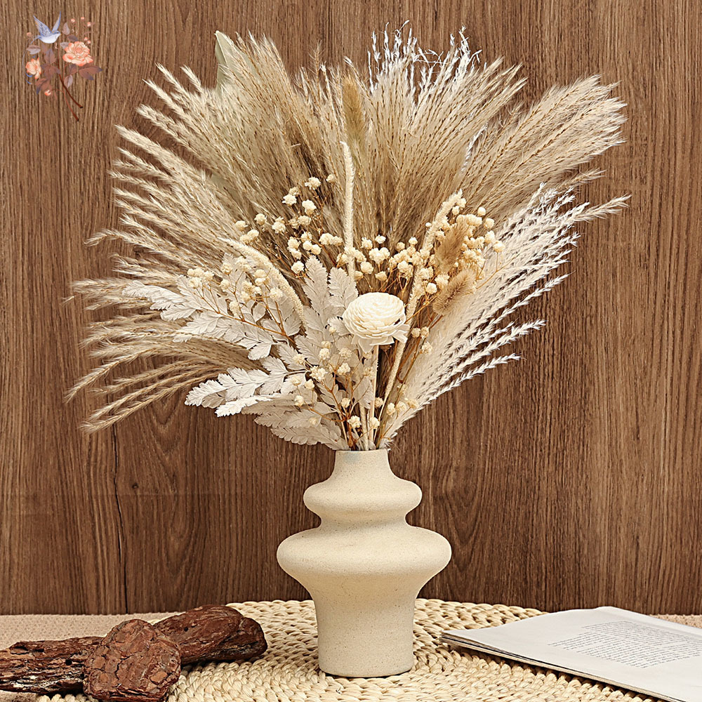 Dried Pampas Bundle - 40-delige gedroogde pampasriet palmbladeren bundel Boho