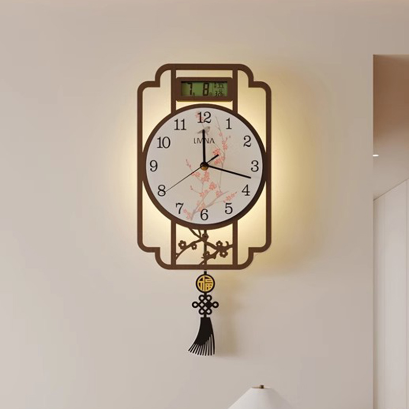 Interior Design Kitchen And Living Room - Digitale luxe wandklokken woonkamer vintage interieur