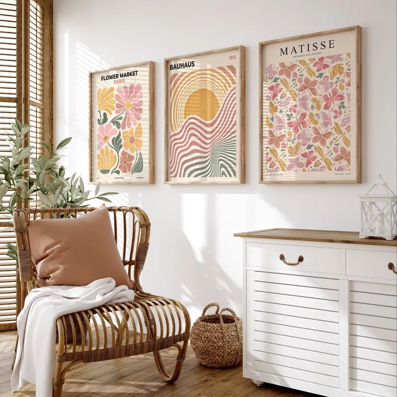 Abstract Canvas Set - 3 STKS frameloze decoratieve kunstprint, 3