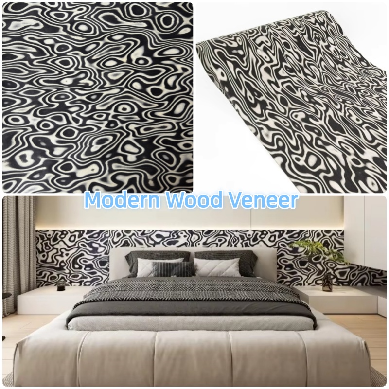 Interior Design White And Wood - Tech Zwart Wit Grafisch Houtfineerblad voor
