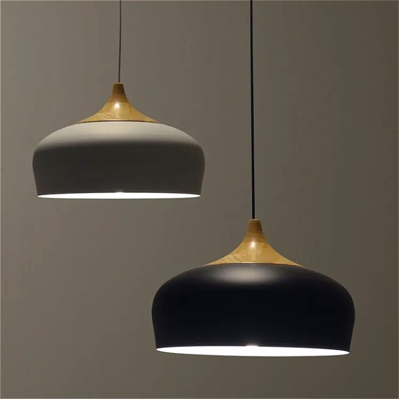 Interior Design White And Wood - Nordic Aluminium Grote Lampenkap Plafond Kroonluchter