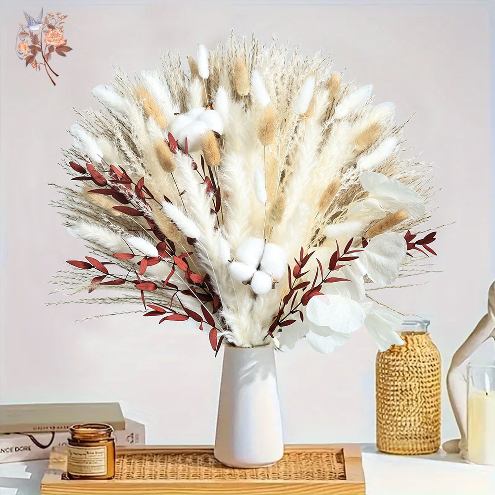 Dried Pampas Bundle - 70 stks Gedroogde Pampas Bloemen Boeket