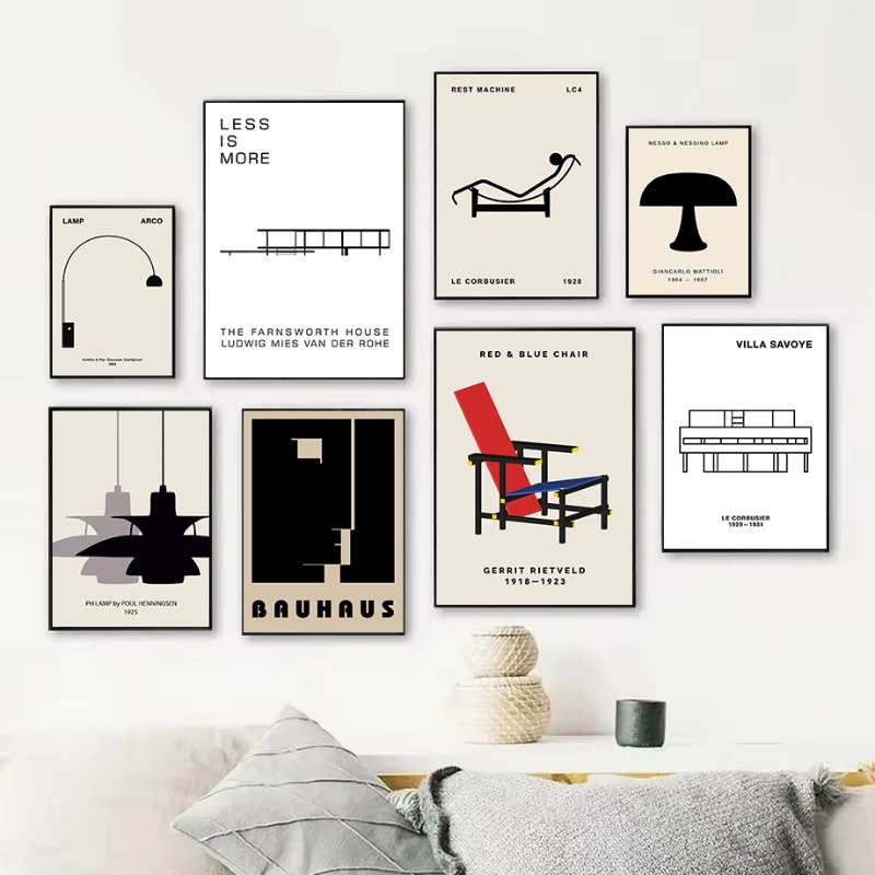 Interior Design Landscape - Klassieke Farnsworth House Bauhaus Design abstracte