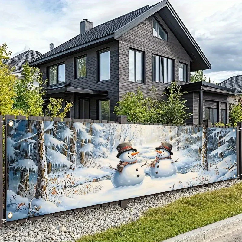 Interior Design Years Of School - 1 Happy Winter Snowman Snowflake Banner
