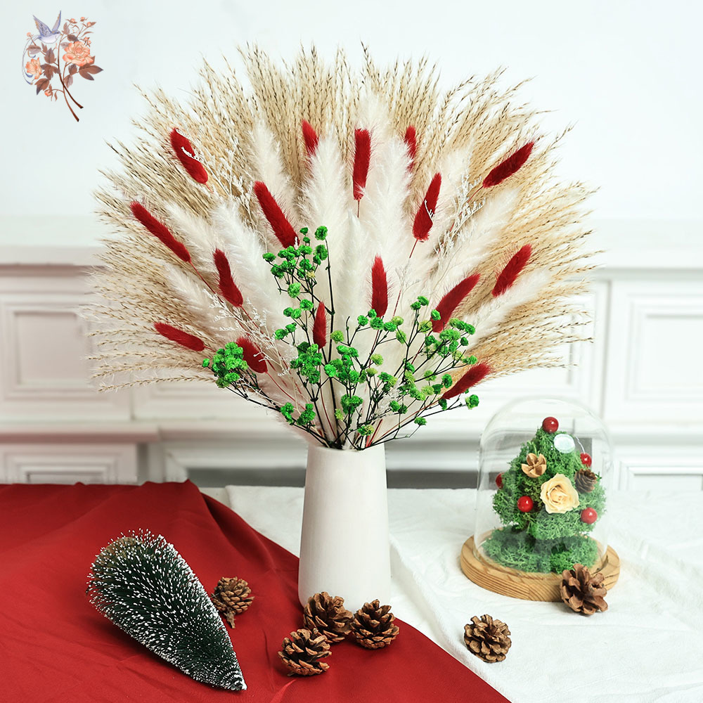 Dried Pampas Bundle - 55pcs Gedroogde Bloemen Boeket Kerstversiering Indoor