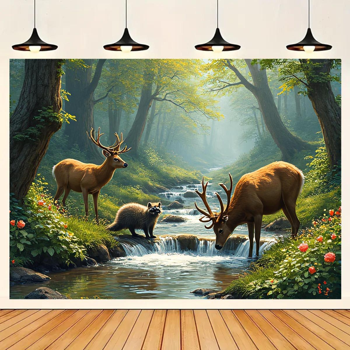 Interior Design Landscape - Herten Bosstroom Muurschildering 2D HD Afdrukken