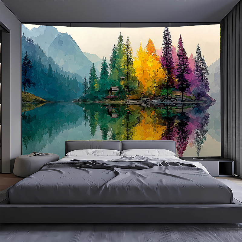 Kleurrijke Bosmeer Muurschilde - Interior Design Landscape recensie en prijs
