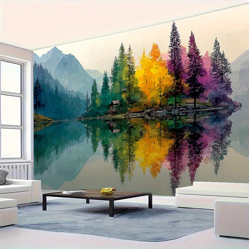 Kleurrijke Bosmeer Muurschilde - Interior Design Landscape recensie en prijs