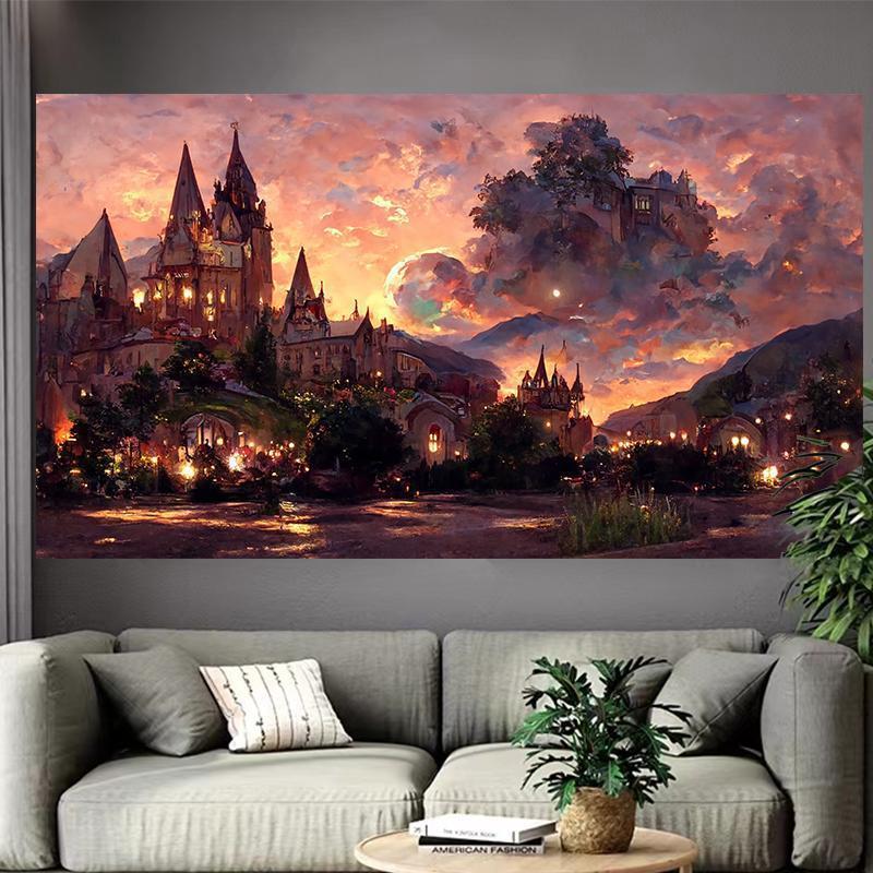 Castle Lake Wandtapijt Fantasi - Interior Design Landscape recensie en prijs