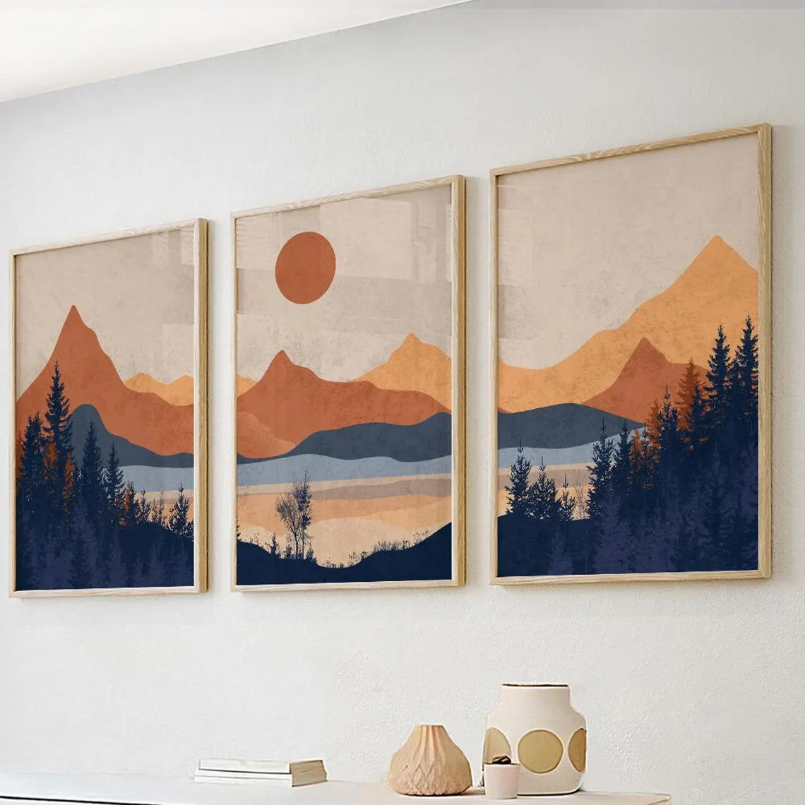 3 stks/set frameloze, terracot - Abstract Canvas Set recensie en prijs