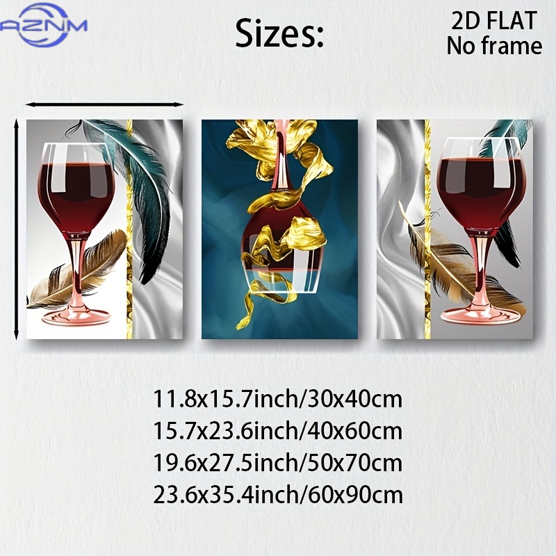 2D/FLAT 3 stks/set Rode Wijn G - Abstract Canvas Set recensie en prijs