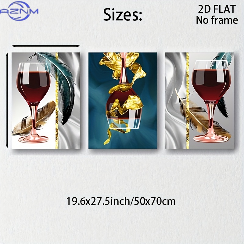 2D/FLAT 3 stks/set Rode Wijn G - Abstract Canvas Set recensie en prijs