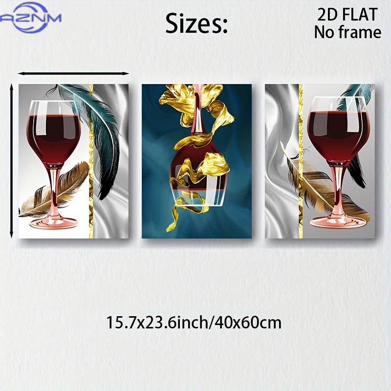 2D/FLAT 3 stks/set Rode Wijn G - Abstract Canvas Set recensie en prijs