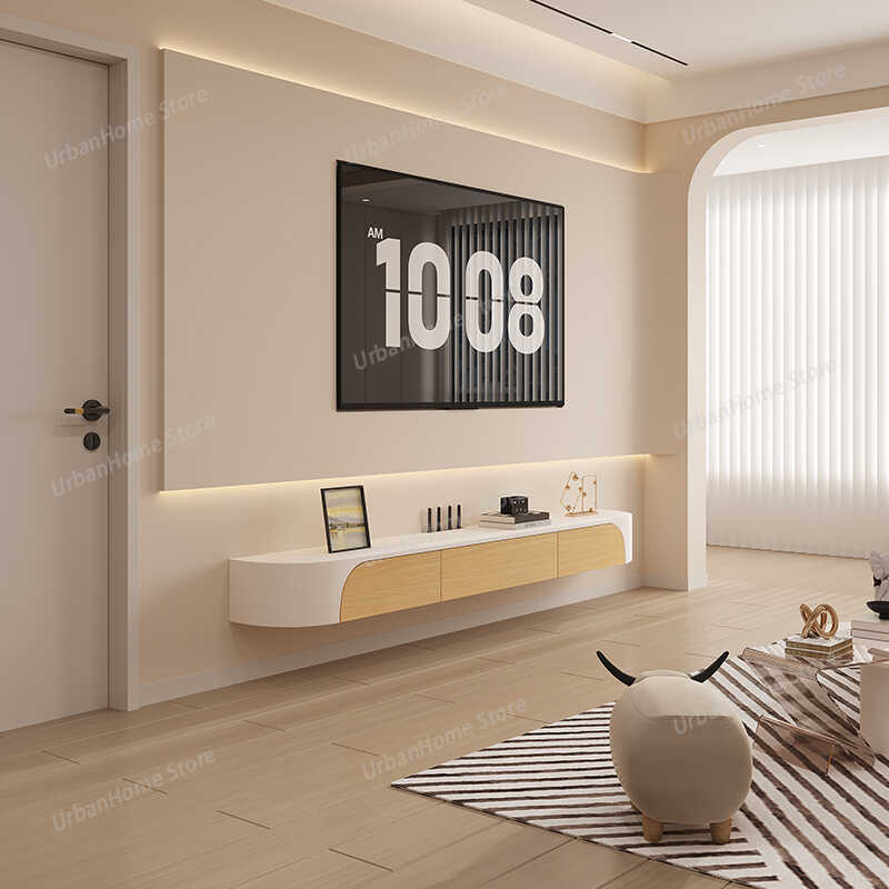 Bank Slaapkamer Wit tv-meubel  - Interior Design White And Wood recensie en prijs