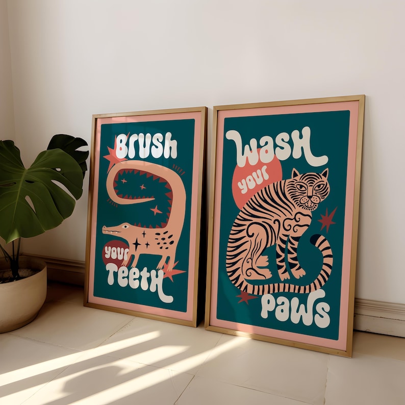 2 stks/set Tijger Wassen Uw Po - Abstract Canvas Set recensie en prijs